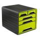 Cassettiera 5 cassetti misti nero/verde anice 7-213 Smoove Cep