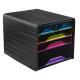 Cassettiera 5 cassetti misti nero/multicolore 7-213 Smoove Cep