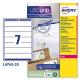 Etichetta adesiva L4760 bianca coprenti 25fg A4 192x38mm (7et/fg) Avery
