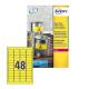 Poliestere adesivo L6103 giallo fluo 20fg A4 45,7x21,2mm (48et/fg) laser Avery