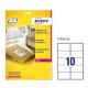 Poliestere adesivo L7992 bianco imperm 25fg A4 99,1x57mm (10et/fg) laser Avery