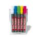 BUSTA 5 MARCATORI FLUO PER LAVAGNE BIANCHE EDDING 725