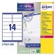 Etichetta adesiva L7163 bianca 100fg A4 99,1x38,1mm (14et/fg) Avery
