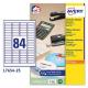 Etichette adesive L7656 bianche 25fg A4 46x11,1mm (84et/fg) inkjet/laser Avery