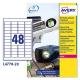 Poliestere adesivo L4778 bianco 20fg A4 45,7x21,2mm (48et/fg) laser Avery