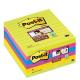 BLOCCO 90foglietti Post-it® Super Sticky 100x100mm righe ULTRACOLOR 675-6SUCC