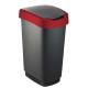 PATTUMIERA 50LT in PPL Nero/Rosso COPERCHIO BASCULANTE ROTHO