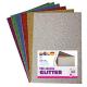 Busta 10 fogli 20x30cm Gomma Crepp Glitter adesiva colori assortiti DECO