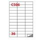 Etichetta adesiva C/506 bianca 100fg A4 70x25mm (36et/fg) Markin