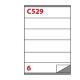 Etichetta adesiva C/529 bianca 100fg A4 210x48mm (6et/fg) Markin