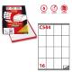Etichetta adesiva C/544 bianca 100fg A4 72x53mm (16et/fg) Markin