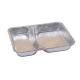 Pack 100 contenitori in alluminio a due scomparti 22,67x17,66cm Cuki