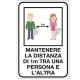 Etichetta per vetrofanie 12x18cm "MANTENERE LA DISTANZA DI 1 METRO"